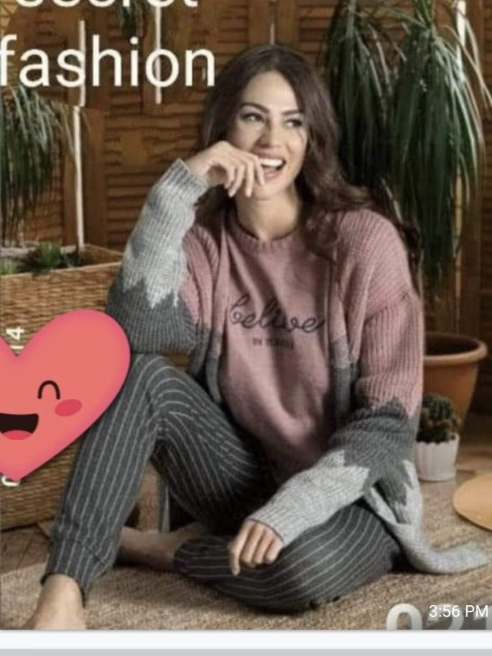 Women's Cozy Pink & Gray Cardigan Set